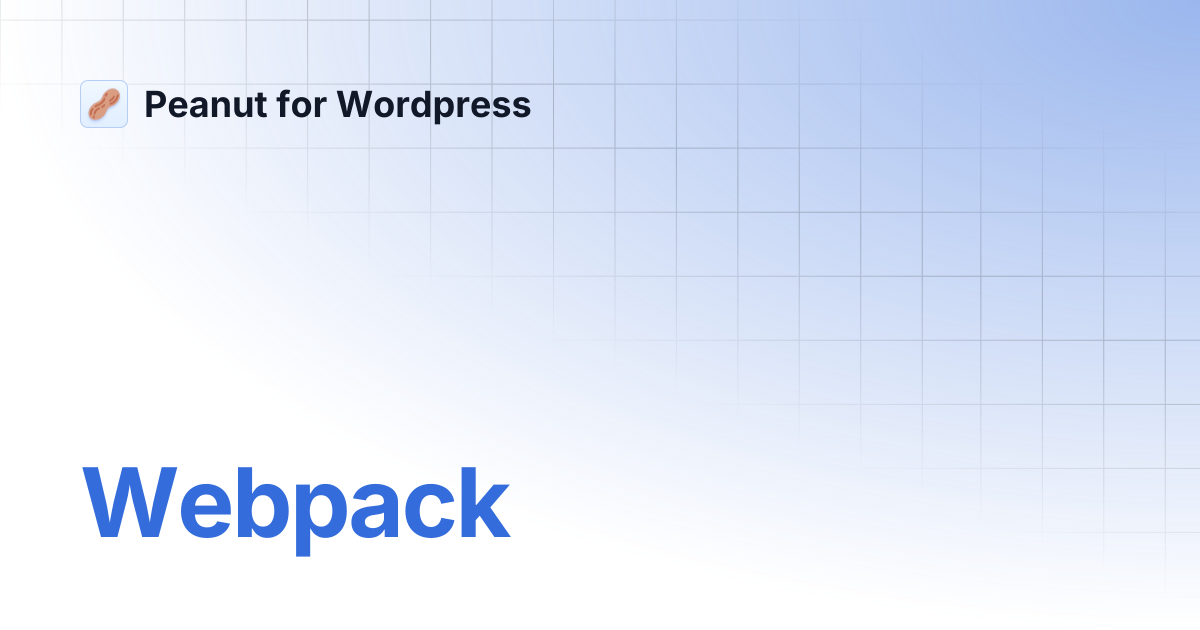 Webpack peanut for wordpress